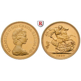 Grossbritannien, Elizabeth II., Sovereign 1980, 7,32 g fein, PP
