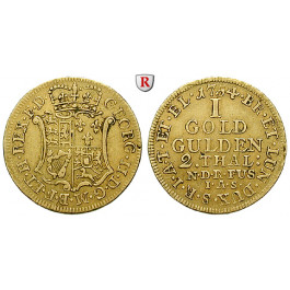 Braunschweig, Braunschweig-Calenberg-Hannover, Georg II., Goldgulden (2 Taler) 1754, ss+
