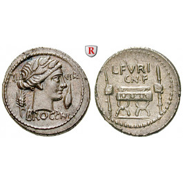 Römische Republik, L. Furius Brocchus, Denar 63 v.Chr., vz-st