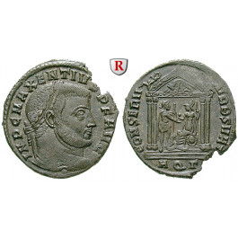 Römische Kaiserzeit, Maxentius, Follis 307, vz+