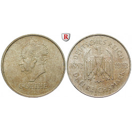 Weimarer Republik, 3 Reichsmark 1932, Goethe, J, vz-st, J. 350