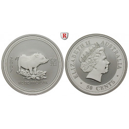 Australien, Elizabeth II., 50 Cents 2007, 15,53 g fein, st