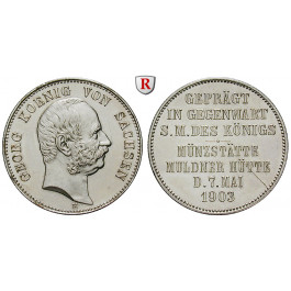 Deutsches Kaiserreich, Sachsen, Georg, Gedenkmünze in 2 Mark-Größe 1903, Münzbesuch, vz, J. 131