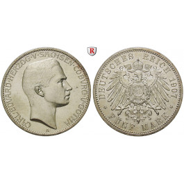 Deutsches Kaiserreich, Sachsen-Coburg-Gotha, Carl Eduard, 5 Mark 1907, A, vz/vz-st, J. 148