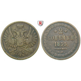 Russland, Nikolaus I., 2 Kopeken 1855, f.ss