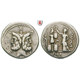 Römische Republik, M. Furius, Denar 119 v.Chr., ss