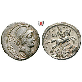 Römische Republik, P. Fonteius P.F. Capito, Denar 55 v.Chr., vz