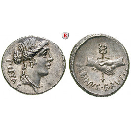 Römische Republik, D. Iunius Brutus Albinus, Denar 48 v.Chr., vz/vz-st