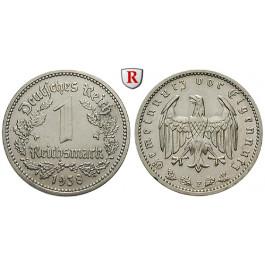 Drittes Reich, 1 Reichsmark 1938, F, ss-vz, J. 354