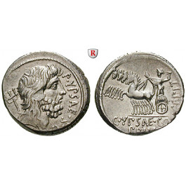 Römische Republik, P. Hypsaeus, Denar 60 v.Chr., vz