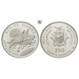 Guinea, 250 Francs 1970, 14,52 g fein, PP