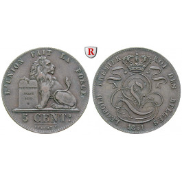 Belgien, Königreich, Leopold I., 5 Centimes 1851, vz+