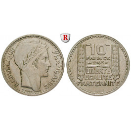 Frankreich, Provisorische Regierung, 10 Francs 1945, ss-vz