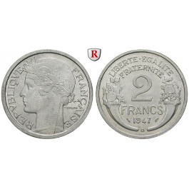 Frankreich, IV. Republik, 2 Francs 1947, vz-st