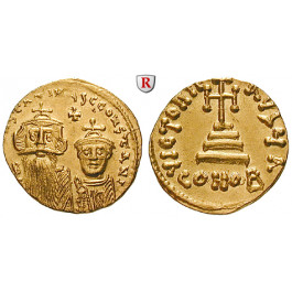 Byzanz, Constans II. und Constantinus IV., Solidus 654-659, vz+