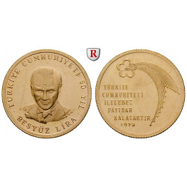 Türkei, 500 Lira 1973, 5,5 g fein, vz+