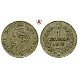 Italien, Königreich, Vittorio Emanuele II., Centesimo 1861, vz-st