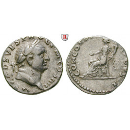 Römische Kaiserzeit, Vespasianus, Denar 72-73, ss-vz