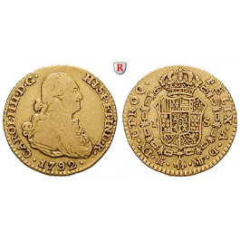 Spanien, Carlos IV., Escudo 1792, 2,93 g fein, ss