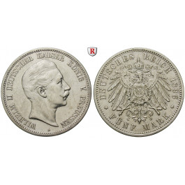 Deutsches Kaiserreich, Preussen, Wilhelm II., 5 Mark 1896, A, ss-vz, J. 104