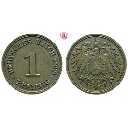 Deutsches Kaiserreich, 1 Pfennig 1893, D, vz, J. 10