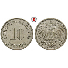 Deutsches Kaiserreich, 10 Pfennig 1914, G, st, J. 13