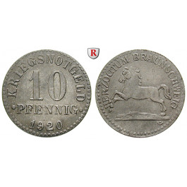 Nebengebiete, Herzogtum Braunschweig, 10 Pfennig 1920, vz, J. N3a