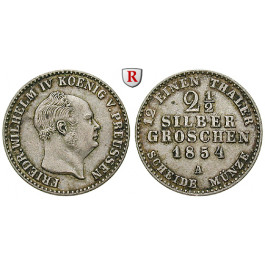 Brandenburg-Preussen, Königreich Preussen, Friedrich Wilhelm IV., 2 1/2 Silbergroschen 1854, ss