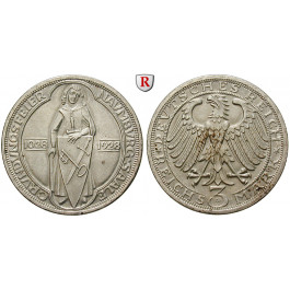 Weimarer Republik, 3 Reichsmark 1928, Naumburg, A, vz+, J. 333