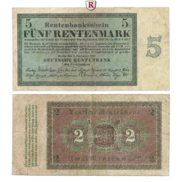 Deutsche Rentenbank 1923-1937, 2 Rentenmark 01.11.1923, III-, Rb. 155
