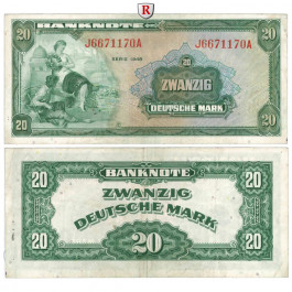 Bundesrepublik Deutschland, 20 DM 1948, II-, Rb. 240