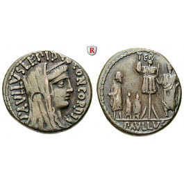 Römische Republik, L. Aemilius Lepidus Paullus, Denar 62 v.Chr., ss+