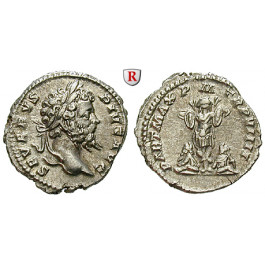 Römische Kaiserzeit, Septimius Severus, Denar 201, vz+