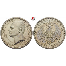 Deutsches Kaiserreich, Hessen, Ernst Ludwig, 3 Mark 1917, Regierungsjubiläum, A, PP, J. 77