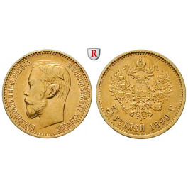 Russland, Nikolaus II., 5 Rubel 1899, 3,87 g fein, f.vz