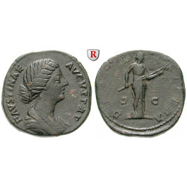 Römische Kaiserzeit, Faustina II., Frau des Marcus Aurelius, Sesterz 161-176, ss