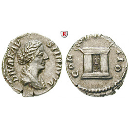Römische Kaiserzeit, Faustina II., Frau des Marcus Aurelius, Denar nach 176, ss+