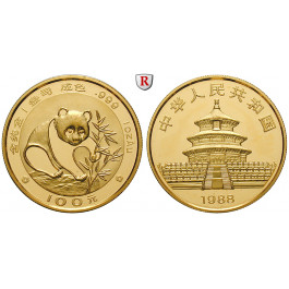 China, Volksrepublik, 100 Yuan 1988, 31,1 g fein, st