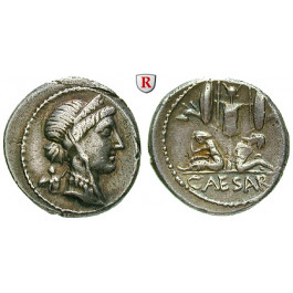 Römische Republik, Caius Iulius Caesar, Denar 46-45 v.Chr., ss+