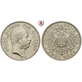 Deutsches Kaiserreich, Sachsen, Georg, 2 Mark 1904, auf den Tod, E, ss-vz, J. 132