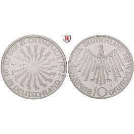 Bundesrepublik Deutschland, 10 DM 1972, Spirale Deutschland, F, vz-st, J. 401a