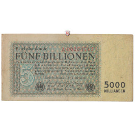 Inflation 1919-1924, 5 Bill Mark 01.11.1923, III, Rb. 127a