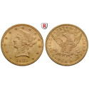 USA, 10 Dollars 1866-1907, 15,05 g fein, ss+