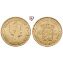 Niederlande, Königreich, Wilhelmina I., 10 Gulden 1912, 6,06 g fein, vz/vz-st