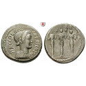 Römische Republik, P. Accoleius Lariscolus, Denar 43 v.Chr., ss+