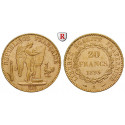 Frankreich, III. Republik, 20 Francs 1895, 6,0 g fein, f.vz