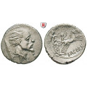 Römische Republik, L. Hostilius Saserna, Denar 48 v.Chr., ss-vz