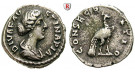 Römische Kaiserzeit, Faustina II., Frau des Marcus Aurelius, Denar 176-180, ss+