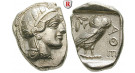 Attika, Athen, Tetradrachme 2. Hälfte 5.Jh. v.Chr., vz+
