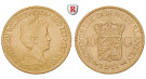 Niederlande, Königreich, Wilhelmina I., 10 Gulden 1911-1917, 6,06 g fein, ss-vz